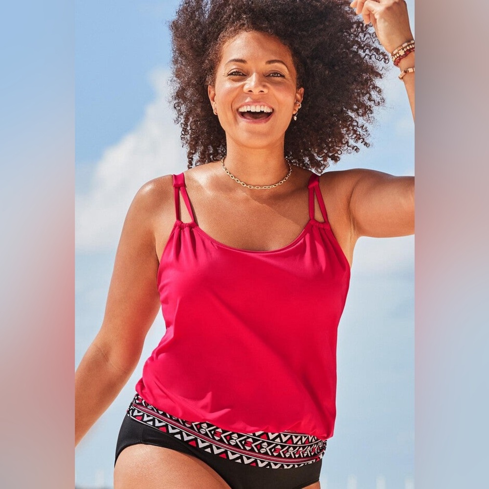 Red Tankini Top size 12 new with tags